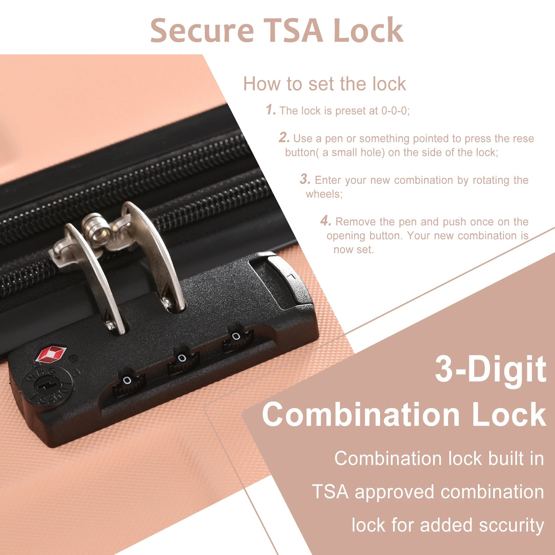 "Travel in Style and Security with Our Lightweight 20'' Hardshell Luggage Spinner Suitcase with TSA Lock"