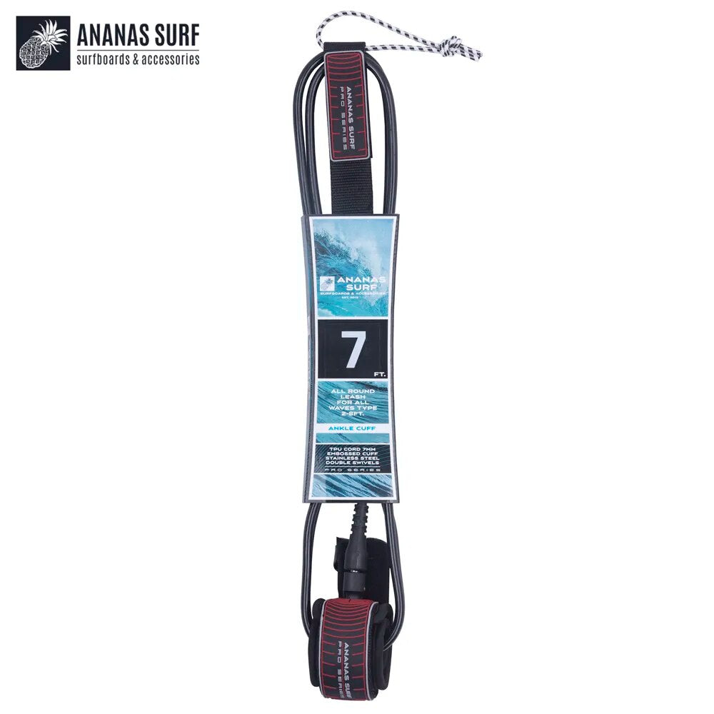 "Ultimate Pro Series Surfboard Leash - 7Ft. 213Cm Ankle Cuff Foot Leg Rope for Maximum Safety and Fun!"