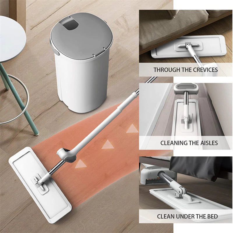 "Effortless Cleaning: Squeeze Mop Magic - Hands-Free, Lazy Mops for a Sparkling Clean Home"