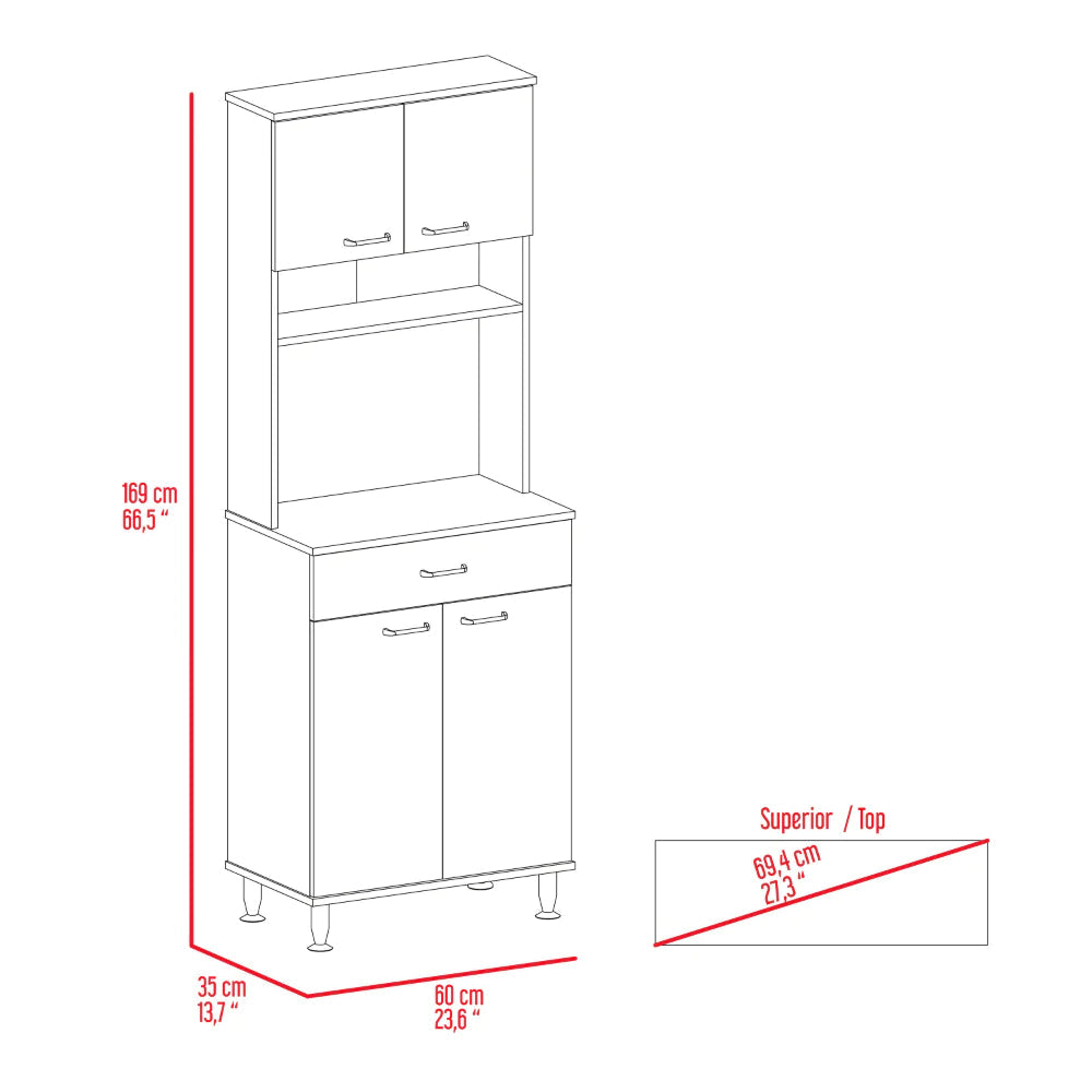 "Stylish and Spacious Piacenza Double Door Cabinet - Perfect for Your Pantry!"